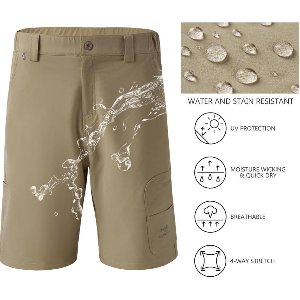 Men's Khaki Cargo Shorts - Picture 3 of 5